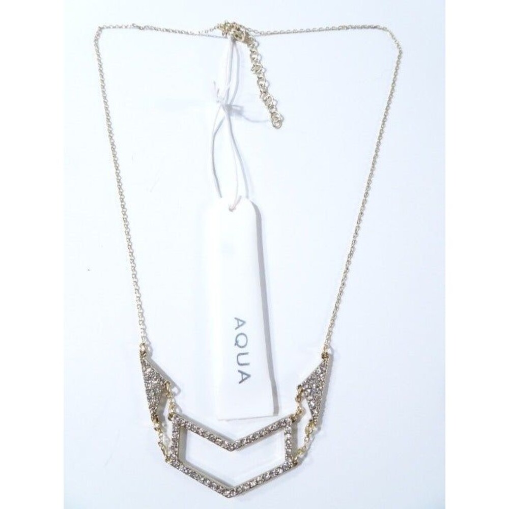 Bloomingdale's Aqua Crystal Cut Out Necklace NWT 50